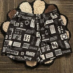 Newspaperr print graphic shorts